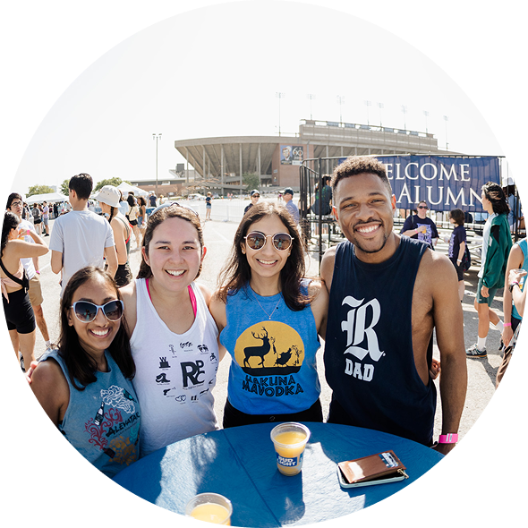 Alumni at the stadium