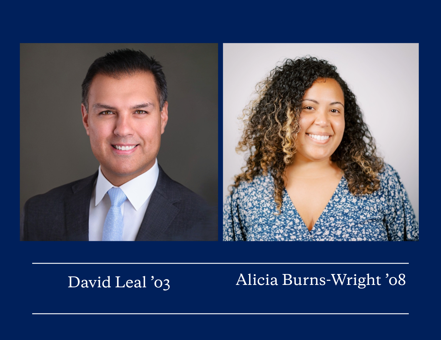 David Leal ’03 and Alicia Burns-Wright ’08