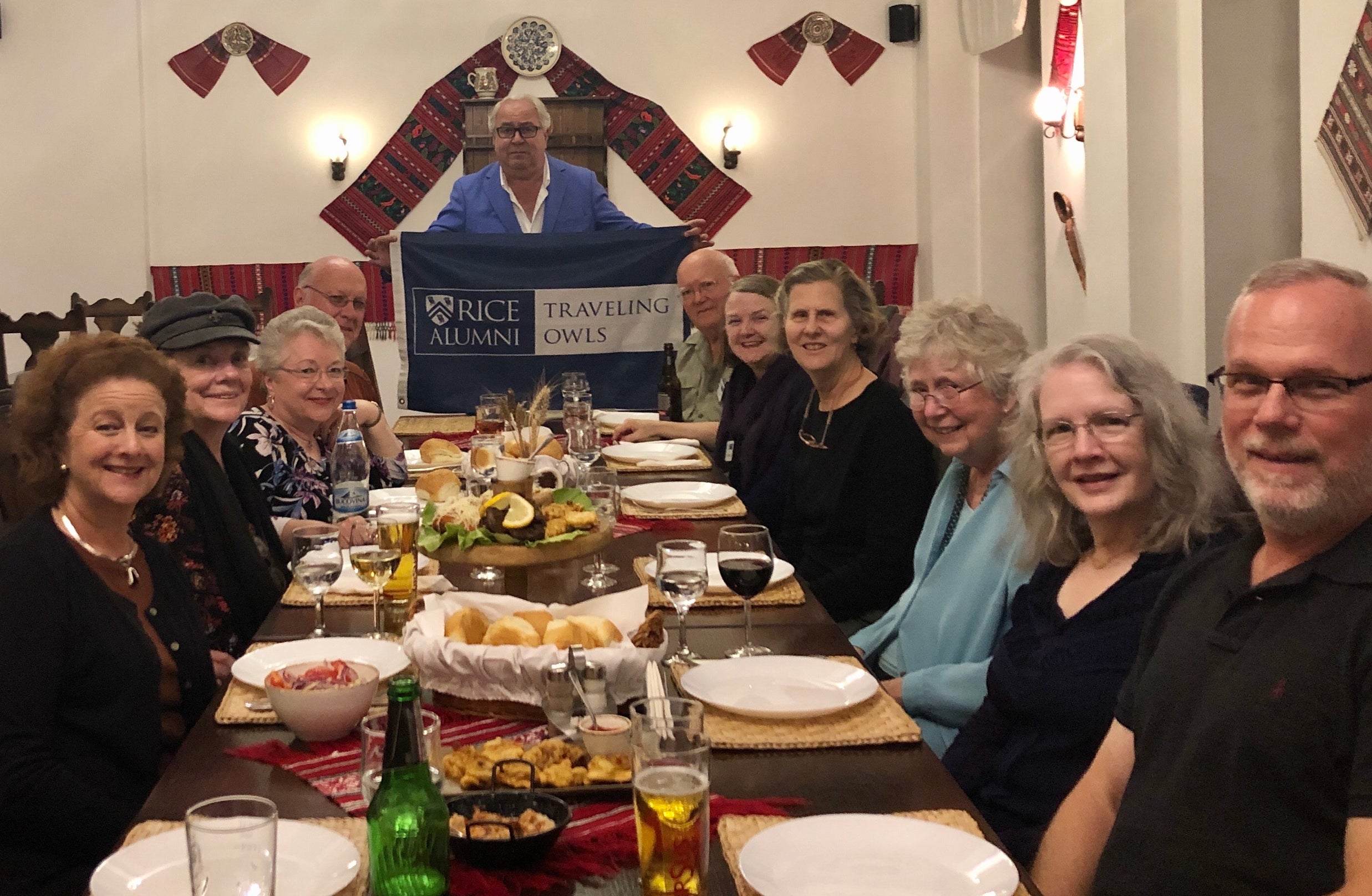 Traveling Owls trip dinner